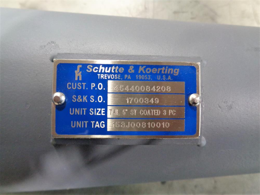 Schutte and Koerting, Tail 5" ST Coated 3-Pc, Flange Size 5-1/2" x 4"